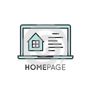 Landing home page with house and window