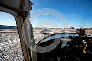 Landing on a light aircraft.