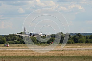 Landing of the new Russian passenger aircraft IL-114-300 at the International Aviation and Space Salon MAKS-2021 in Zhukovsky