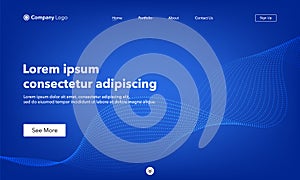 Landing Page. Abstract background website. Template for websites, or apps. Modern Blue design. Abstract vector style