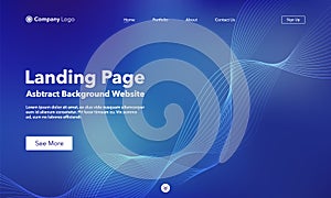 Landing Page. Abstract background website. Template for websites, or apps. Modern Blue design. Abstract vector style