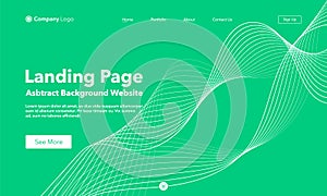 Landing Page. Abstract background website. Template for websites, or apps. Modern design. Green. Abstract vector style