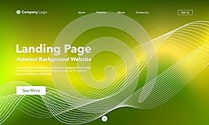 Landing Page. Abstract background website. Template for websites, or apps. Modern Green design. Abstract vector style