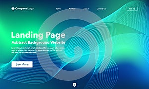 Landing Page. Abstract background website. Template for websites, or apps. Modern Green design. Abstract vector style