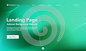 Landing Page. Abstract background website. Template for websites, or apps. Modern Green design. Abstract vector style