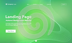 Landing Page. Abstract background website. Template for websites, or apps. Modern Green design. Abstract vector style