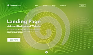 Landing Page. Abstract background website. Template for websites, or apps. Modern Green design. Abstract vector style