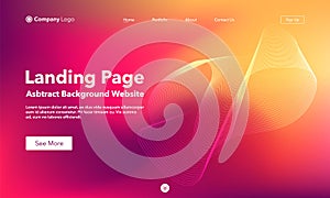 Landing Page. Abstract background website. Template for websites, or apps. Modern Pink design. Abstract vector style
