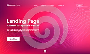 Landing Page. Abstract background website. Template for websites, or apps. Modern Pink design. Abstract vector style