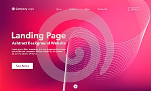 Landing Page. Abstract background website. Template for websites, or apps. Modern Pink design. Abstract vector style