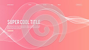 Landing page abstract design. Template for website or app. Colorful abstract minimal wave