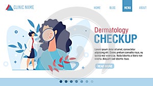 Flat Landing Page Advertising Dermatology Checkup