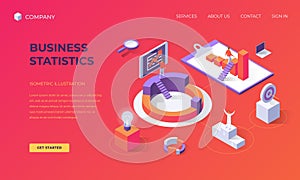 Landing page for business statistics