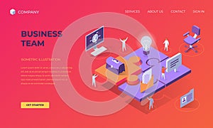 Landing page for business team