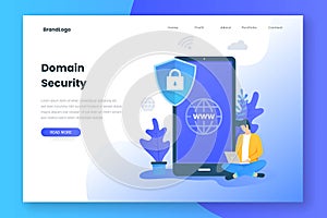 Landing page concept of domain security
