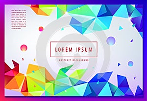 Landing page concept. Geometric abstract background with trendy 3d facet origami shapes, triangles and dynamic