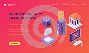 Landing page for cryptocurrency transactions