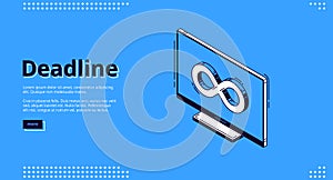 Landing page of deadline with infinity icon