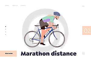 Landing page design template for online service providing sportive marathon distance overcoming