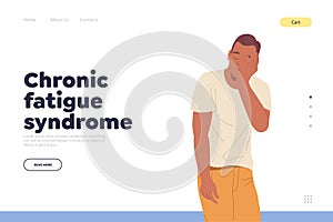 Landing page design website template online medical service with chronic fatigue syndrome info