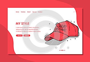 Landing page with flat simple design. Modern flat design concept of web page design for website and mobile website. Easy to edit