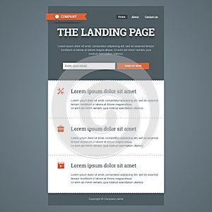 Landing page in flat style.