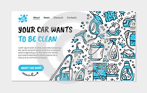 Landing page or flyer for the car wash and auto detaling