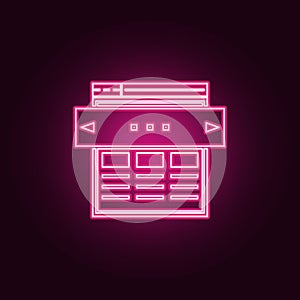 landing page icon. Elements of Web Development in neon style icons. Simple icon for websites, web design, mobile app, info