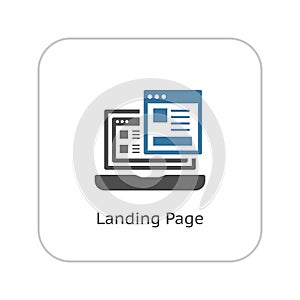 Landing Page Icon. Flat Design