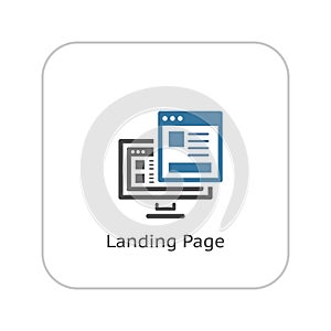 Landing Page Icon. Flat Design photo