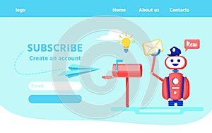 Landing Page Inviting Subscribe and Create Account