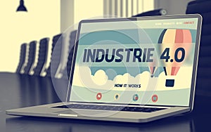 Landing Page of Laptop with Industrie 4.0 Concept. 3d