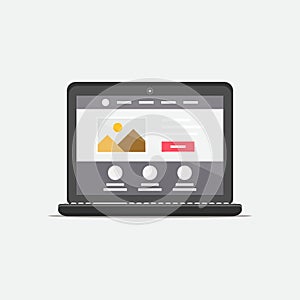 Landing page laptop vector illustration