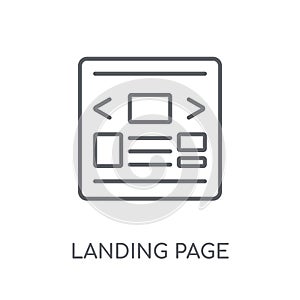 Landing page linear icon. Modern outline Landing page logo conce