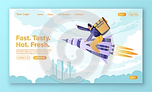 Delivery service concept for landing page.