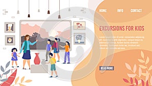 Landing Page Offer Kids Excursions in Art Museum photo