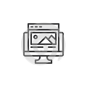 Landing page outline icon