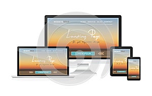 Landing page in responsive web design for your website presentation.