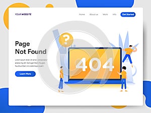 Landing page template of 404 Page Not Found Illustration Concept. Modern design concept of web page design for website and mobile