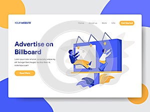 Landing page template of Advertise on Billboard Concept. Modern flat design concept of web page design for website and mobile