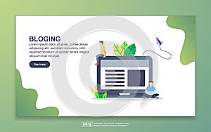 Landing page template of blogging. Modern flat design concept of web page design for website and mobile website. Easy to edit and