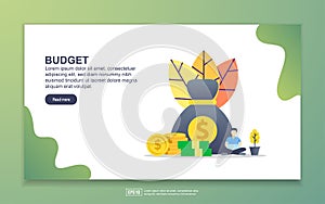 Landing page template of budget. Modern flat design concept of web page design for website and mobile website. Easy to edit and
