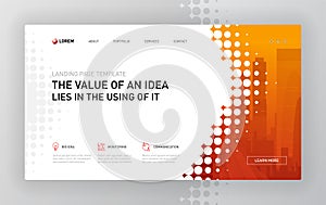 Landing page template for business, construction