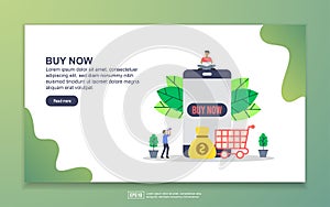 Landing page template of Buy now. Modern flat design concept of web page design for website and mobile website. Easy to edit and