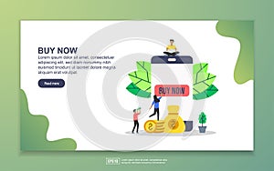 Landing page template of Buy now. Modern flat design concept of web page design for website and mobile website. Easy to edit and