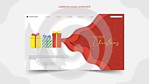 Landing page template for christmas season celebration, best Modern web page design concept layout for website, Brochure cover,