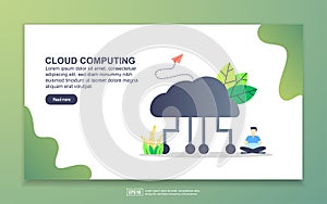 Landing page template of cloud computing. Modern flat design concept of web page design for website and mobile website. Easy to