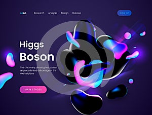 Landing page template with a dark scifi background - Boson Giggs, can be used for science, astronomy, quantum physics