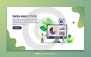 Landing page template of data analytics. Modern flat design concept of web page design for website and mobile website. Easy to