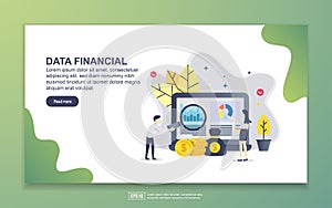 Landing page template of data financial. Modern flat design concept of web page design for website and mobile website. Easy to